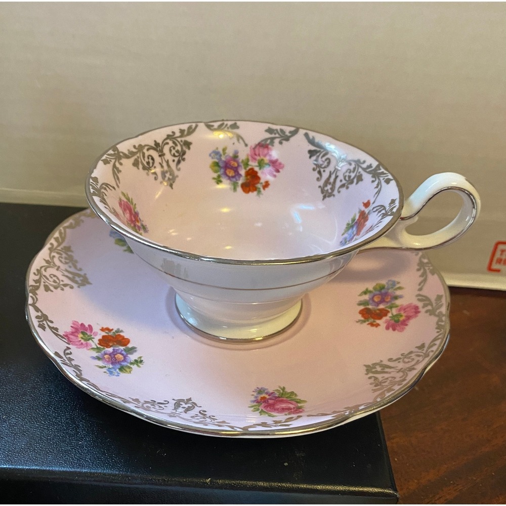 Vintage Westwood Porcelain Teacup & Saucer Pink Gloral